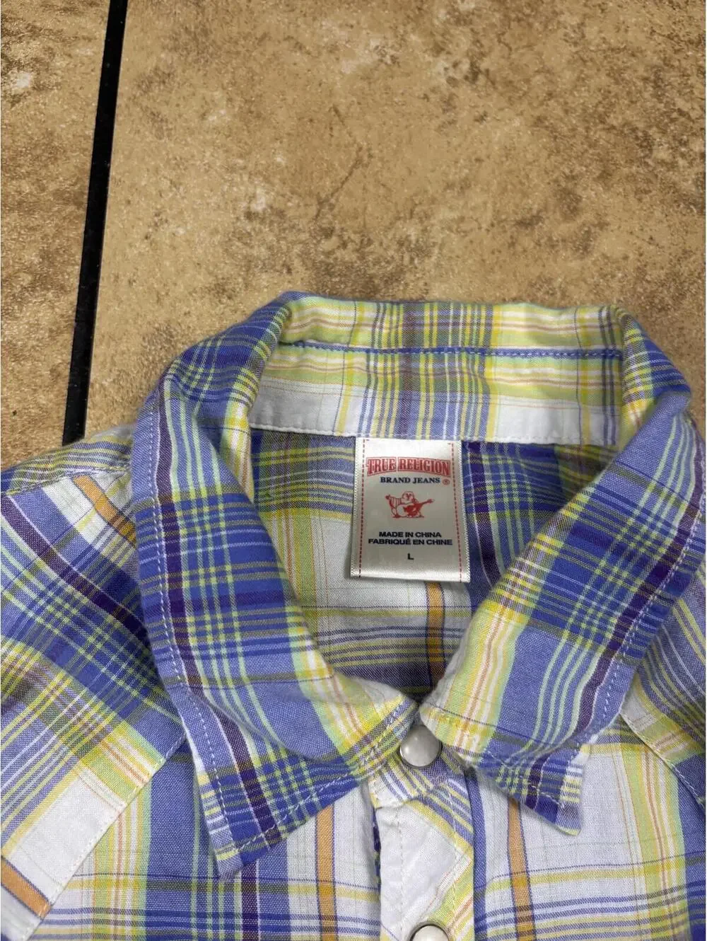 True Religion Y2K Plaid Pearl Snap Western Shirt